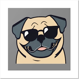 The coolest Pug ever Posters and Art